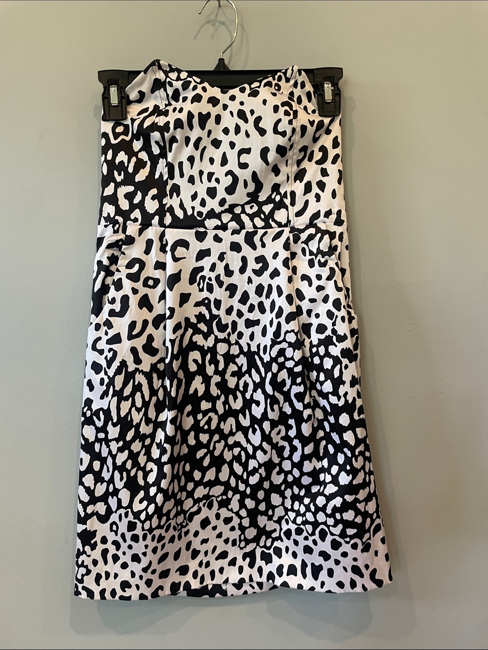 Stylish strapless  Black and White Leopard print dress by silence + noise